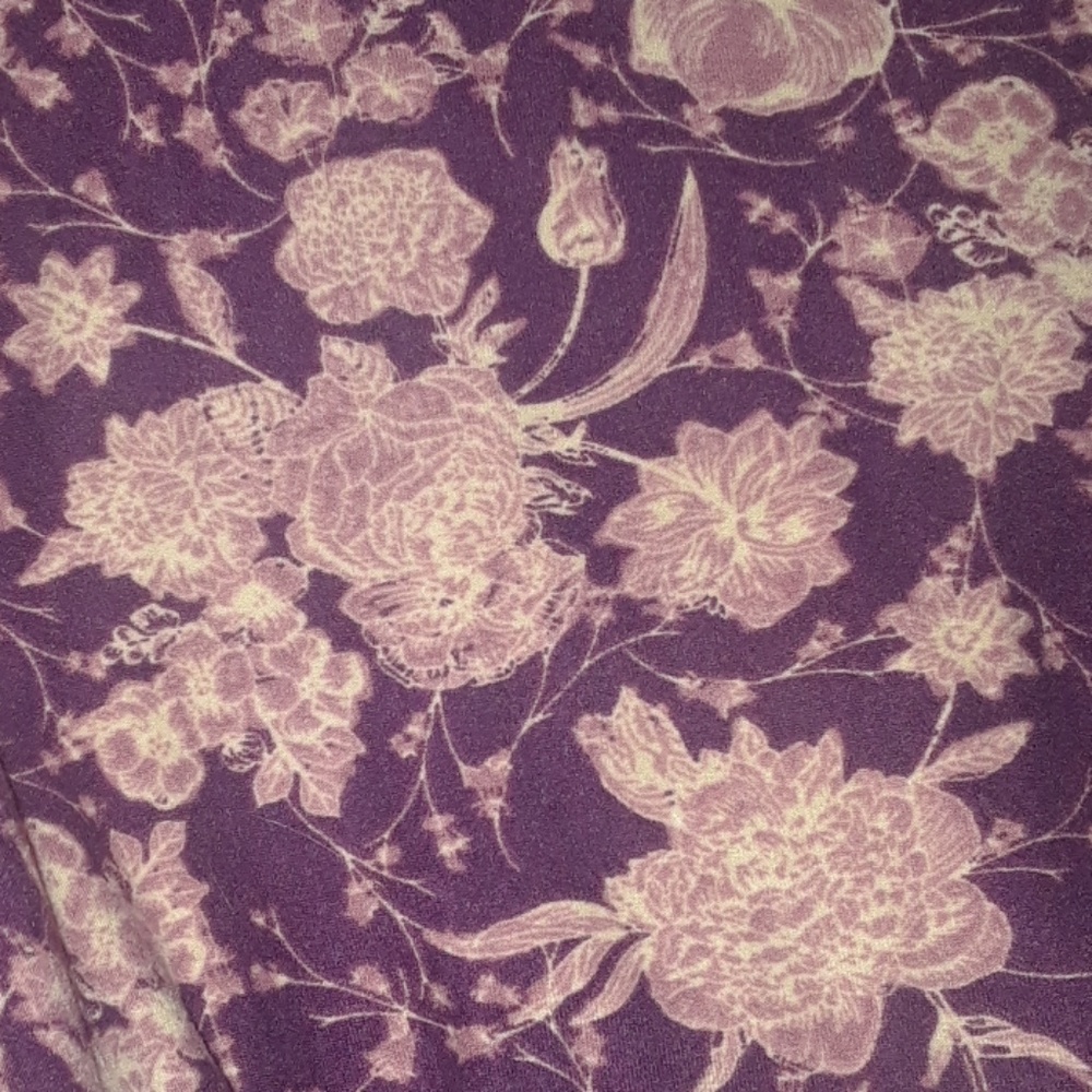 Lularoe TC Leggings Tall Curvy Pink Rose Vines